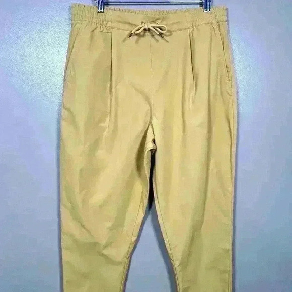 NORTH FACE Pants Tan Beige Khaki Hiking Joggers High Waist Relaxed Women Large - Picture 7 of 11